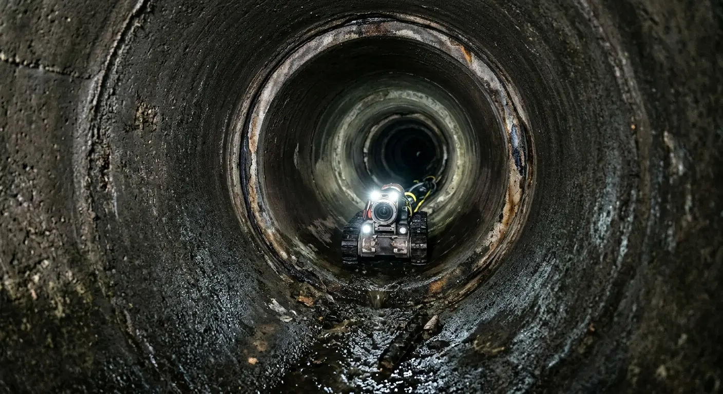 Robotic sewer camera inspecting pipe interior for Sewer Line Repair in Brewster
